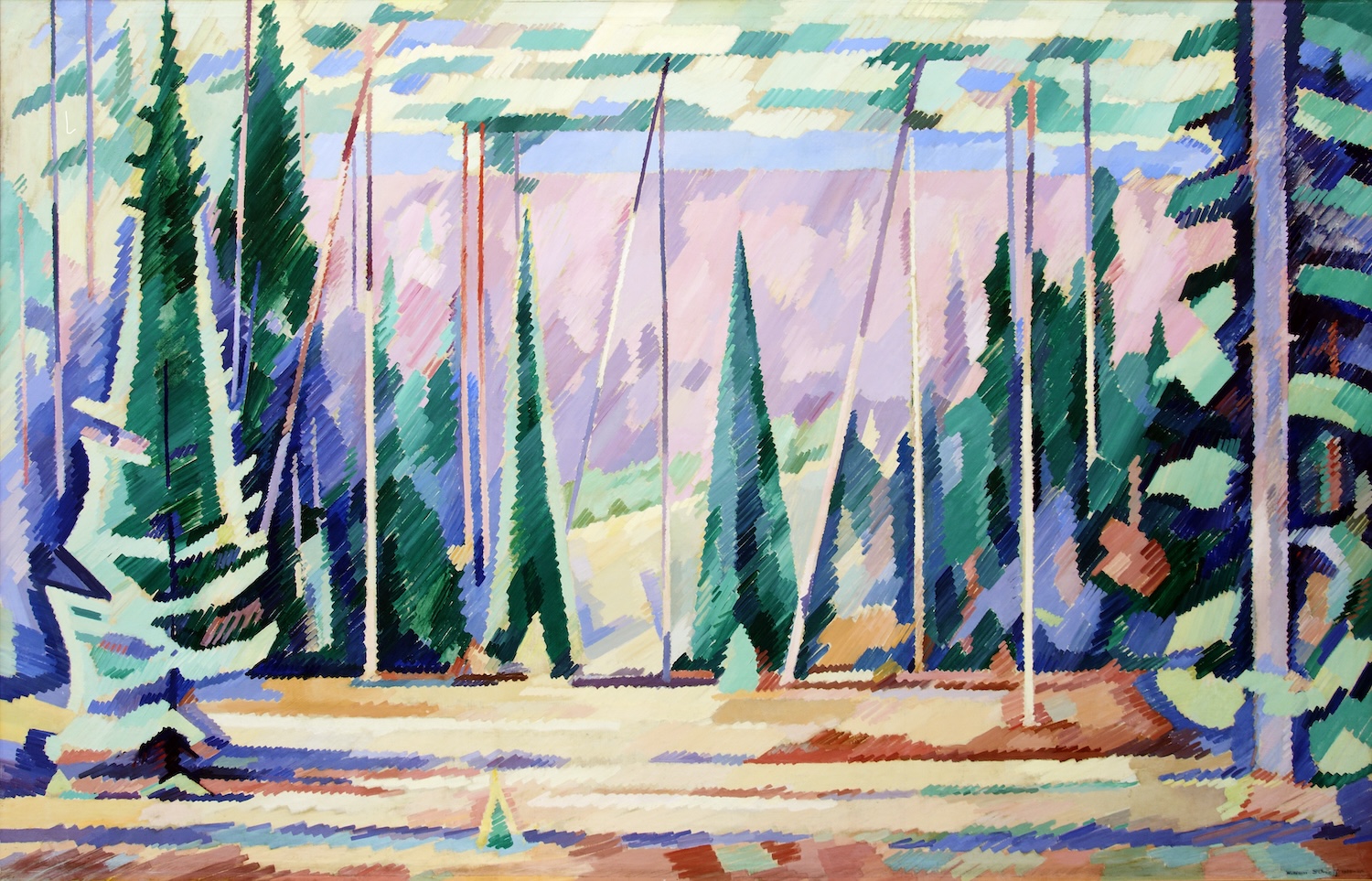 William Scharff 1886 1959 Skovparti 1935. Olie på lærred 225 x 312 cm